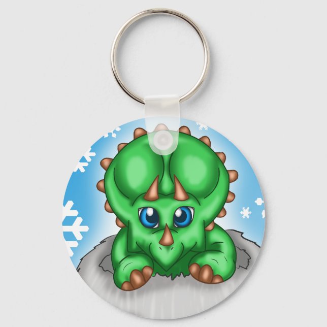 Christmas Dinosaur Keychain (Front)