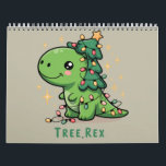 Christmas Dinosaur Light Party Funny Tree Rex  Calendar<br><div class="desc">Christmas Dinosaur Light Party Funny Tree Rex</div>