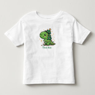 Christmas Dinosaur Light Party Funny Tree Rex Toddler T-shirt