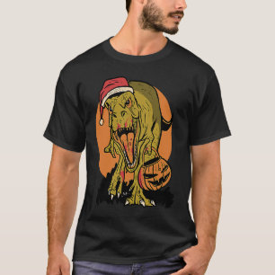 Christmas Dinosaur rex Halloween Pumpkin Cool T-Shirt