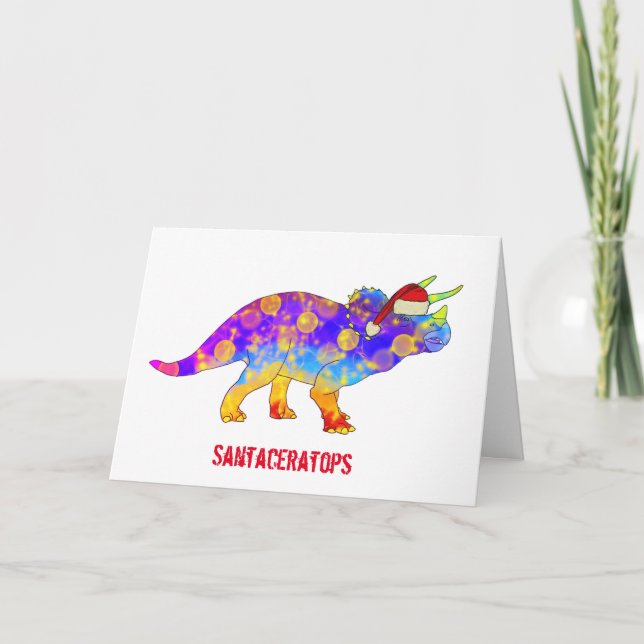 Christmas Dinosaur Santa Card (Front)