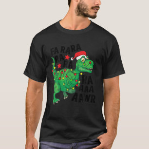 Christmas Dinosaur Santa Hat Fa Ra Ra Rawr T Rex X T-Shirt