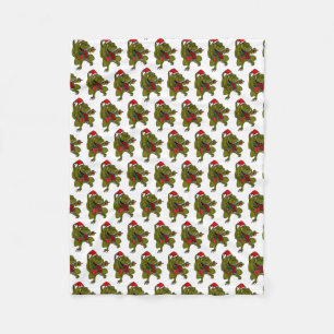 Christmas Dinosaur Snowflake Fleece Blanket