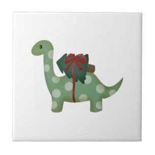 christmas dinosaur   tile