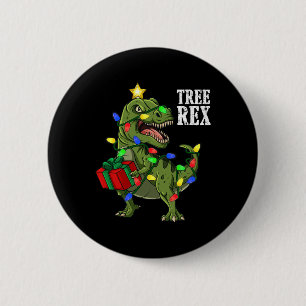 Christmas Dinosaur Tree Rex Boys Girls Kids Xmas G 2 Inch Round Button