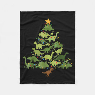 Christmas Dinosaur Tree Rex Pajamas Men Boys Kids  Fleece Blanket