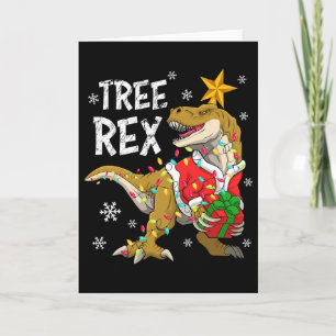 Christmas Dinosaur Tree Rex Pyjamas Men Boys Kids Card