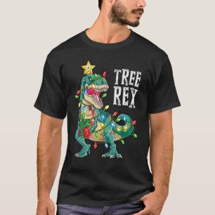 Christmas Dinosaur Tree Rex Pyjamas Men Boys Kids T-Shirt