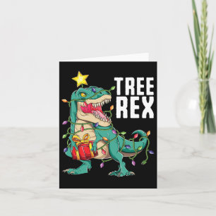 Christmas Dinosaur Tree Rex Trex Pyjamas Men Boys Card