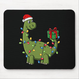 Christmas Dinosaur With Lights Fun Boys Kids Xmas  Mouse Pad