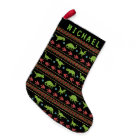 Christmas Dinosaurs Knit Embroidered Fair Isle