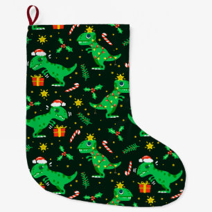 Christmas Dinosaurs Large Christmas Stocking