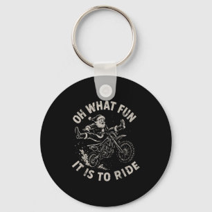 Christmas Dirt Bike Santa Motocross Born To Sleigh Keychain