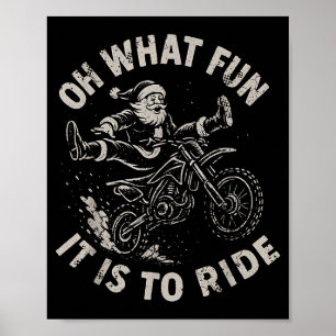 Christmas Dirt Bike Santa Motocross Born To Sleigh Poster