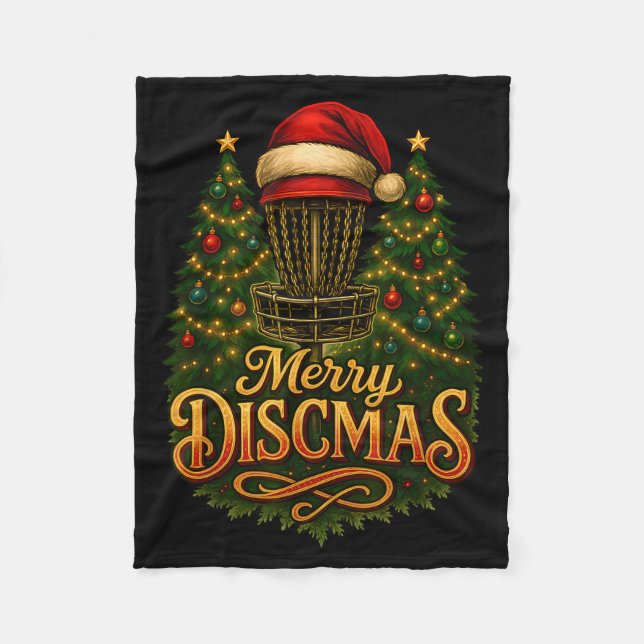 Christmas Disc Golf Merry Discmas  Fleece Blanket (Front)