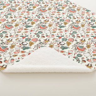 Christmas Ditsy Doodles  Sherpa Blanket