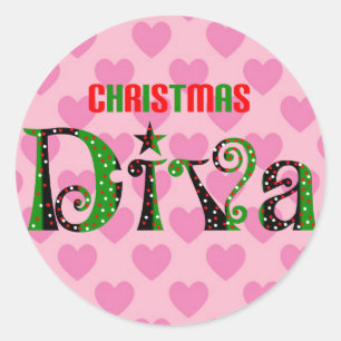 Christmas Diva Classic Round Sticker