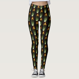 Christmas Diwali Flames Funny Candle Pattern Leggings