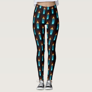 Christmas Diwali Flames Funny Candle Pattern Leggings