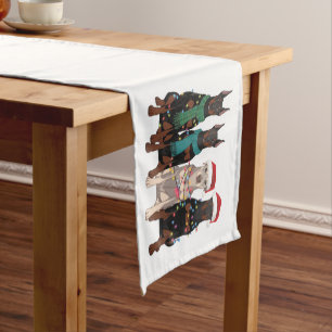 Christmas Doberman Lover Dog Mom Holiday  Short Table Runner