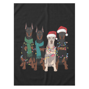 Christmas Doberman Lover Dog Mom Holiday Tablecloth