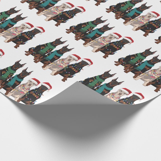 Christmas Doberman Lover Dog Mom Holiday  Wrapping Paper (Corner)