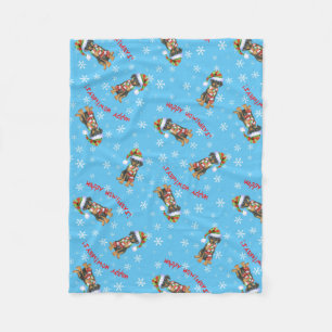 Christmas Doberman Pinscher Fleece Blanket