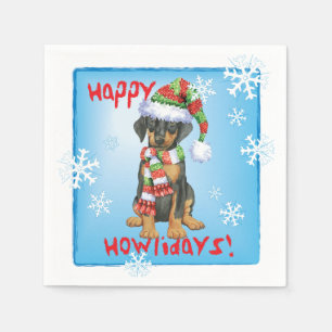 Christmas Doberman Pinscher Napkin