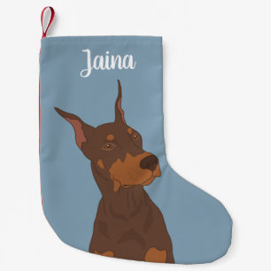 Christmas Doberman Pinscher   Small Christmas Stocking