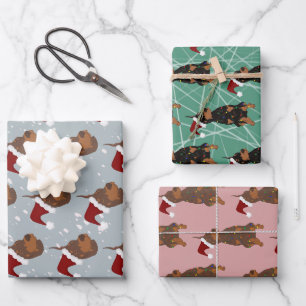 Christmas Doberman Pinscher  Wrapping Paper Sheet
