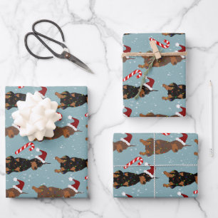 Christmas Doberman Pinscher  Wrapping Paper Sheet