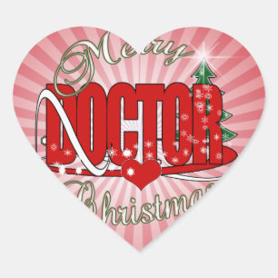 CHRISTMAS DOCTOR PHYSICIAN HEART STICKER