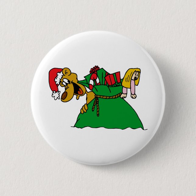 Christmas Dog 2 Inch Round Button (Front)