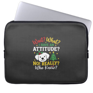 Christmas Dog Attitude Holiday Humour Laptop Sleeve