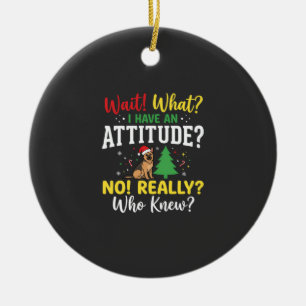 Christmas Dog Attitude Humour Ceramic Ornament