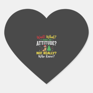 Christmas Dog Attitude Humour Heart Sticker