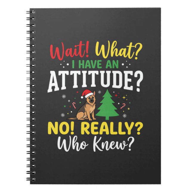 Christmas Dog Attitude Humour Notebook (Front)