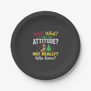 Christmas Dog Attitude Humour Paper Plate