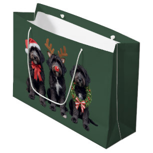 Christmas Dog Black Goldendoodle Doodle Mom Winter Large Gift Bag