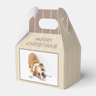Christmas Dog Bulldog Puppy Photo Personalizable Favor Box