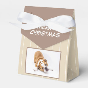 Christmas Dog Bulldog Puppy Photo Personalizable Favor Box