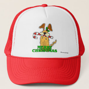 Christmas: Dog & Candy Cane Trucker Hat