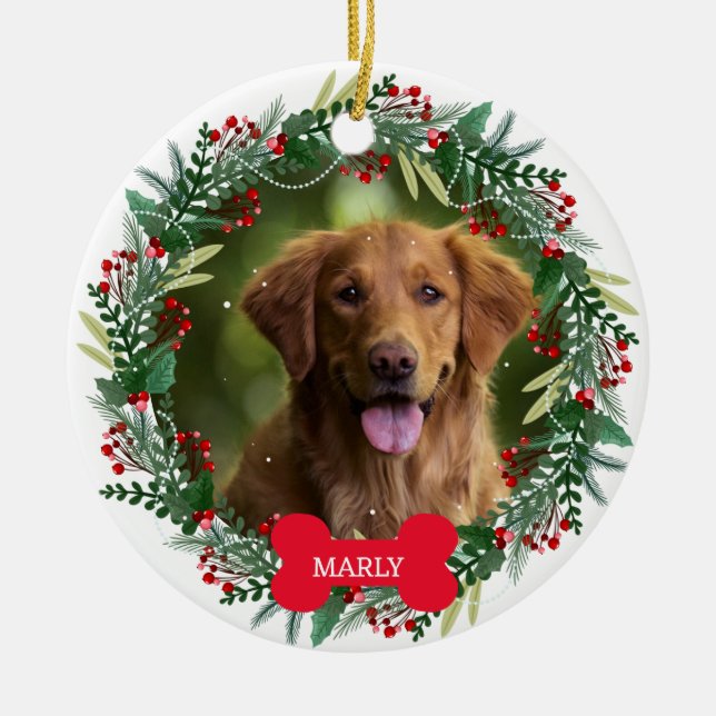 Christmas Dog Cat Gifts For Pet Lovers Owners Ceramic Ornament (Front)