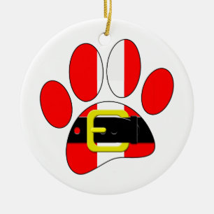Christmas Dog Ceramic Ornament