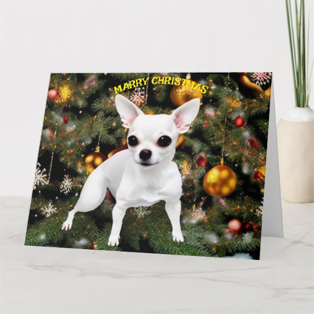  Christmas Dog Chihuahua  Card (Front)