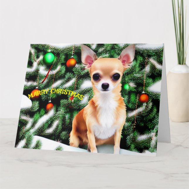  Christmas Dog Chihuahua  Card (Front)
