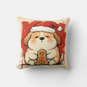 Christmas Dog Chinese Zodiac Throw Pillow