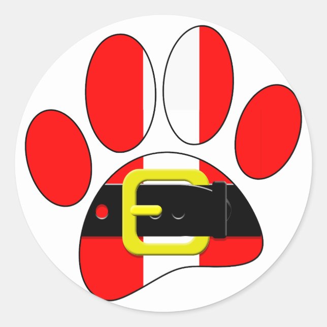 Christmas Dog Classic Round Sticker (Front)