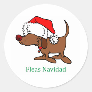 Christmas Dog Classic Round Sticker