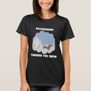 Christmas Dog Dachshund Dashing Through The Snow C T-Shirt